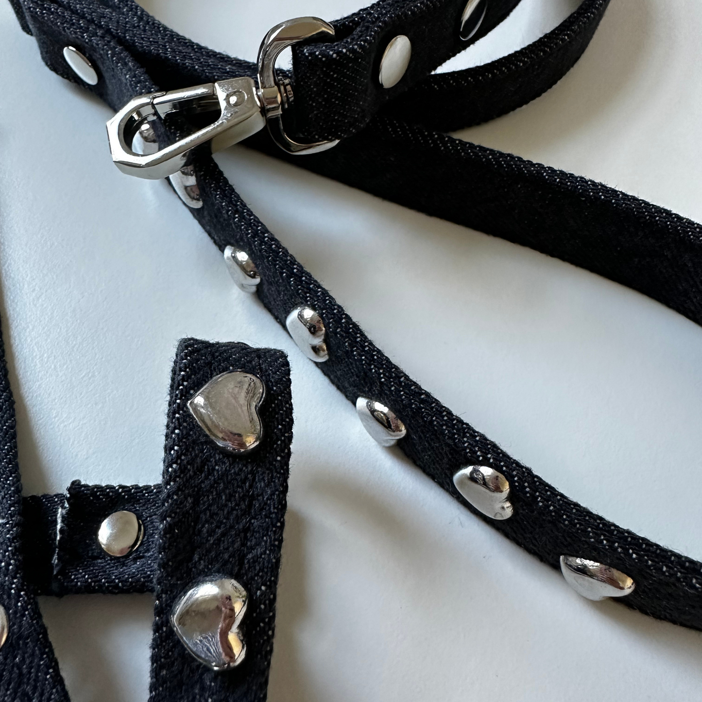 Lovefool Denim Göğüs Tasması | Dark Moon