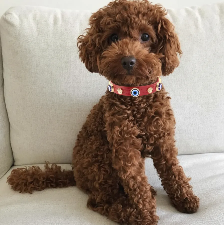 MAUVAIS Nazar Boncuklu Kırmızı Köpek Tasması 🧿