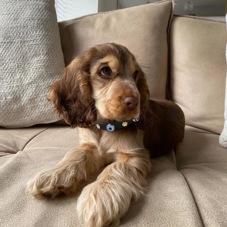 MAUVAIS Nazar Boncuklu Siyah Köpek Tasması 🧿