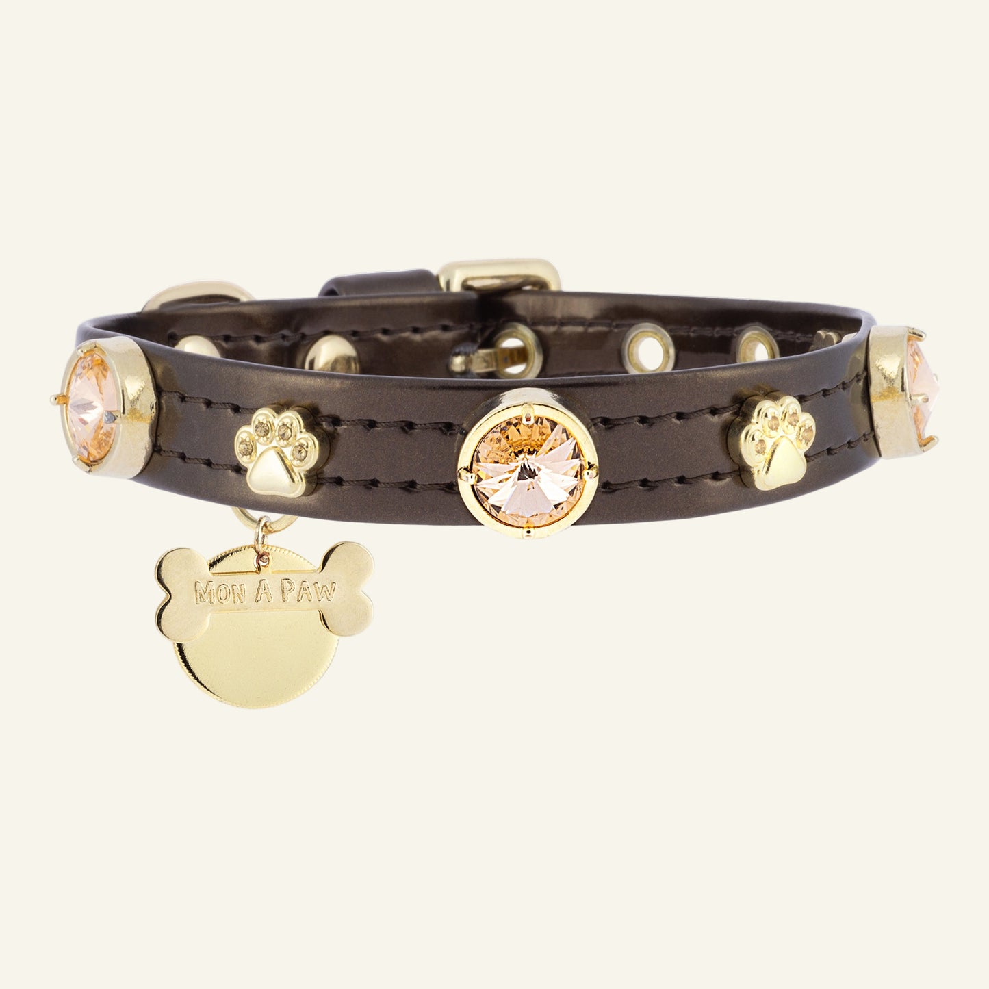 Espresso Swarovski Köpek Tasması 💎