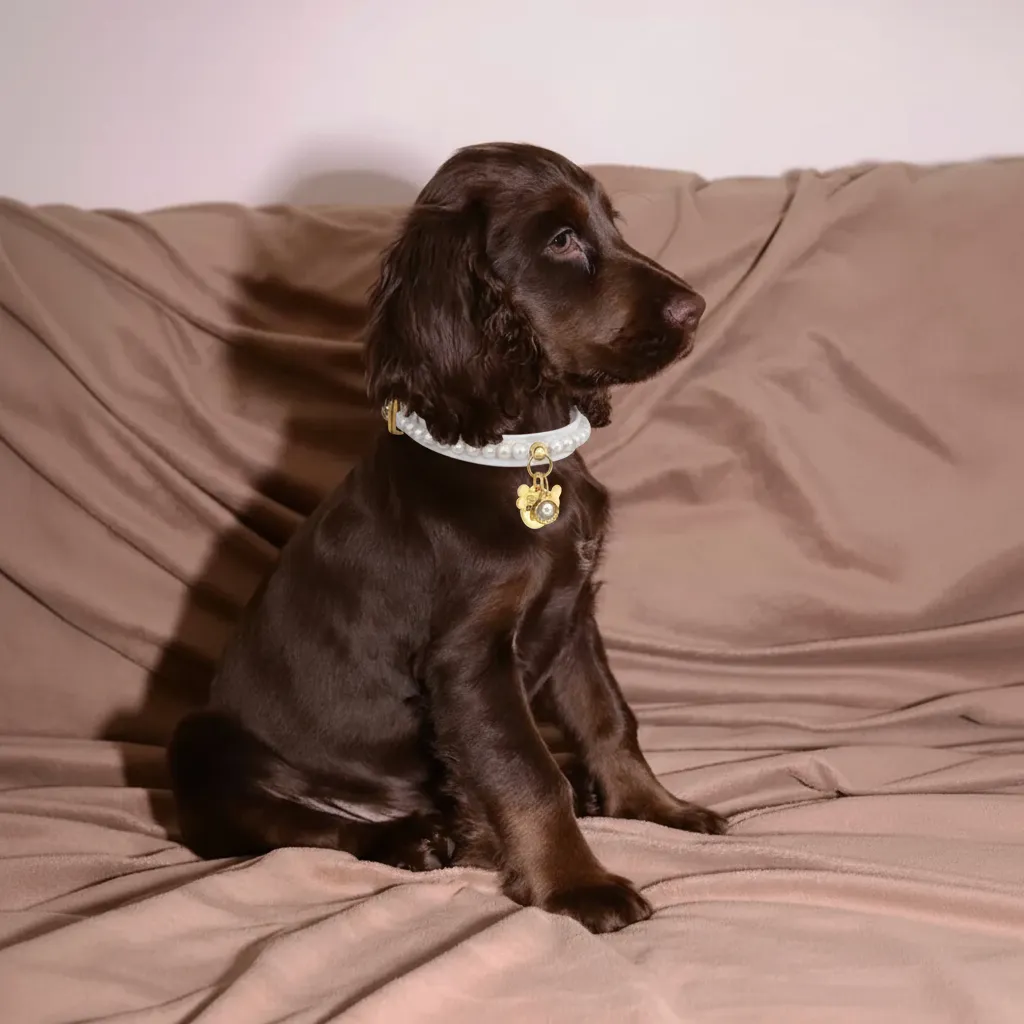 Diana İncili Köpek Tasması 🦪 | Beyaz