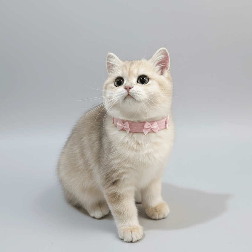 Süet Fiyonklu Kedi Tasması | Toz Pembe - Mon A Paw