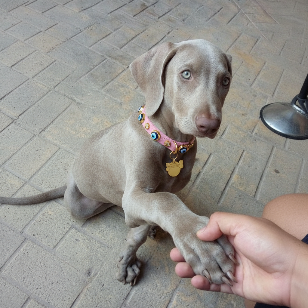 Nazarlıklı Boyun Tasması | Toz Pembe 🩷