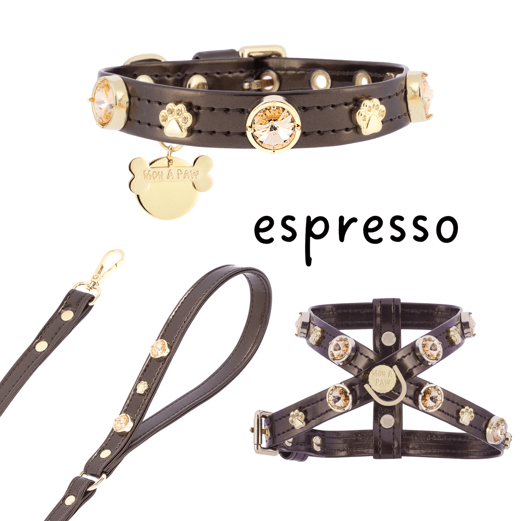 Espressso Swarovski Köpek Gezdirme Tasması - Mon A PawKöpek Gezdirme Kayışı