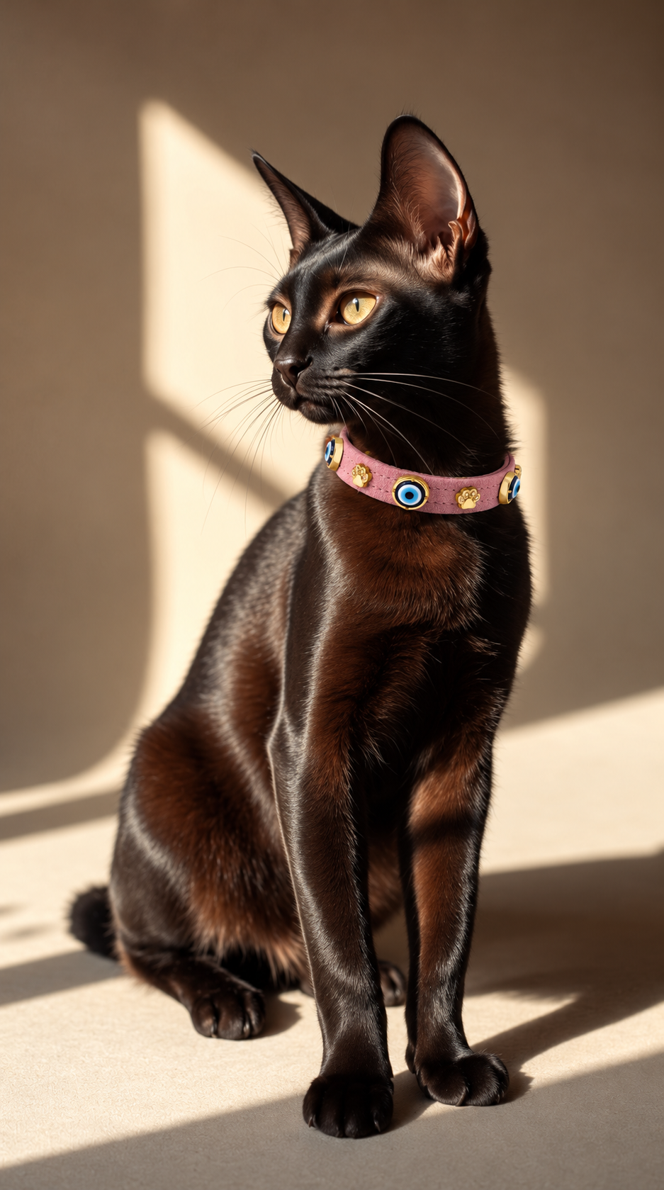 Süet Nazarlıklı Kedi Tasması | Toz Pembe
