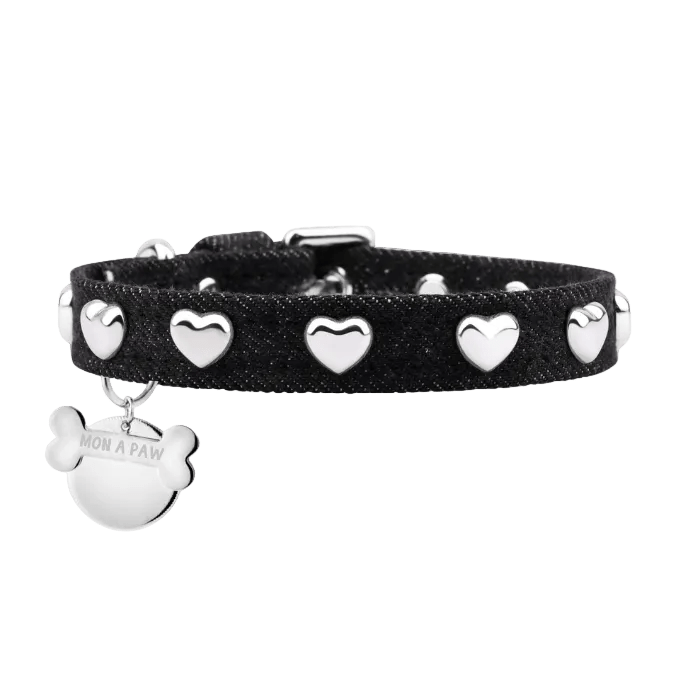 Lovefool Nero Denim Köpek Tasması 🖤 - Mon A PawKöpek Boyun Tasması