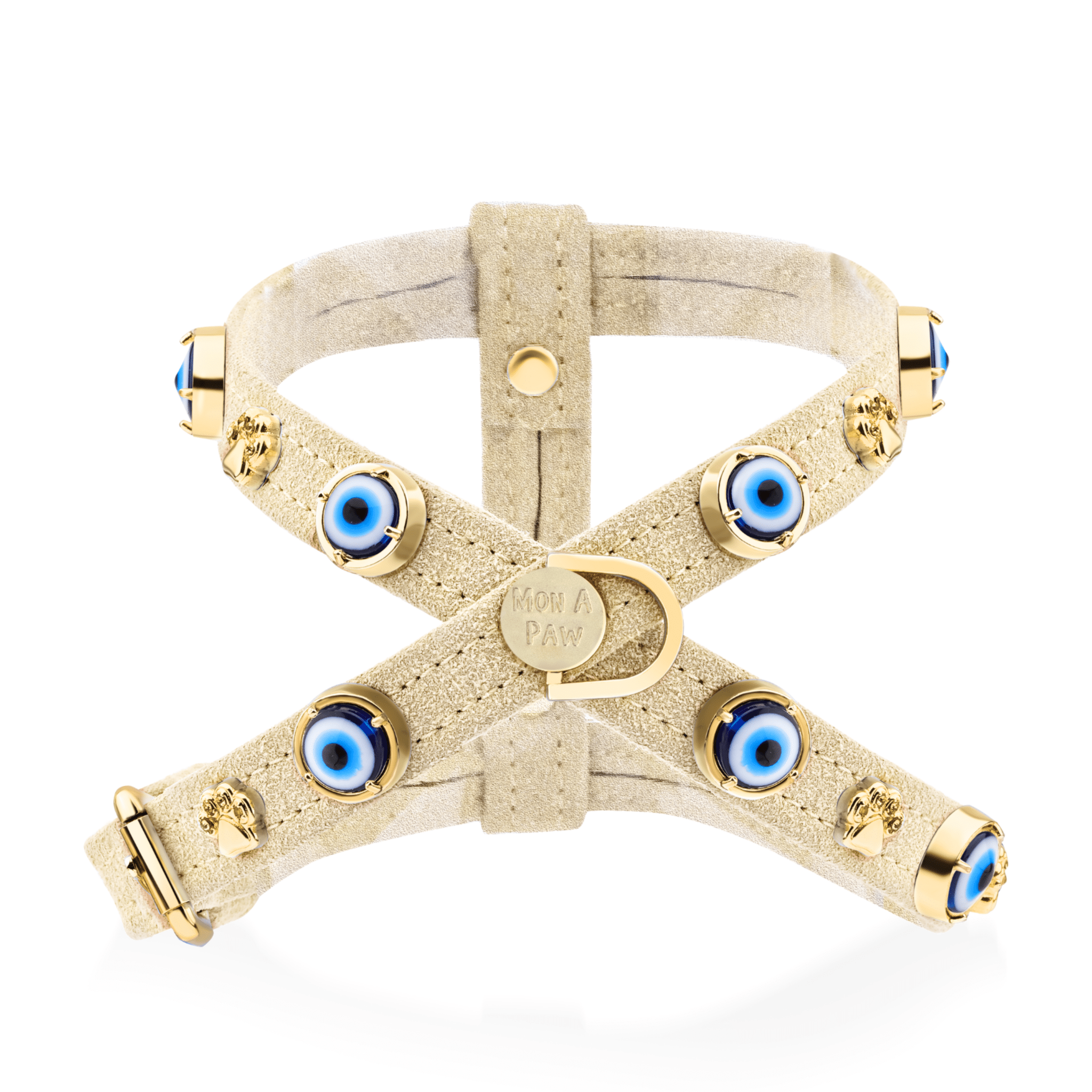 Nazarlıklı Göğüs Tasması | Bej 🧿 - Mon A PawKöpek Göğüs Tasması